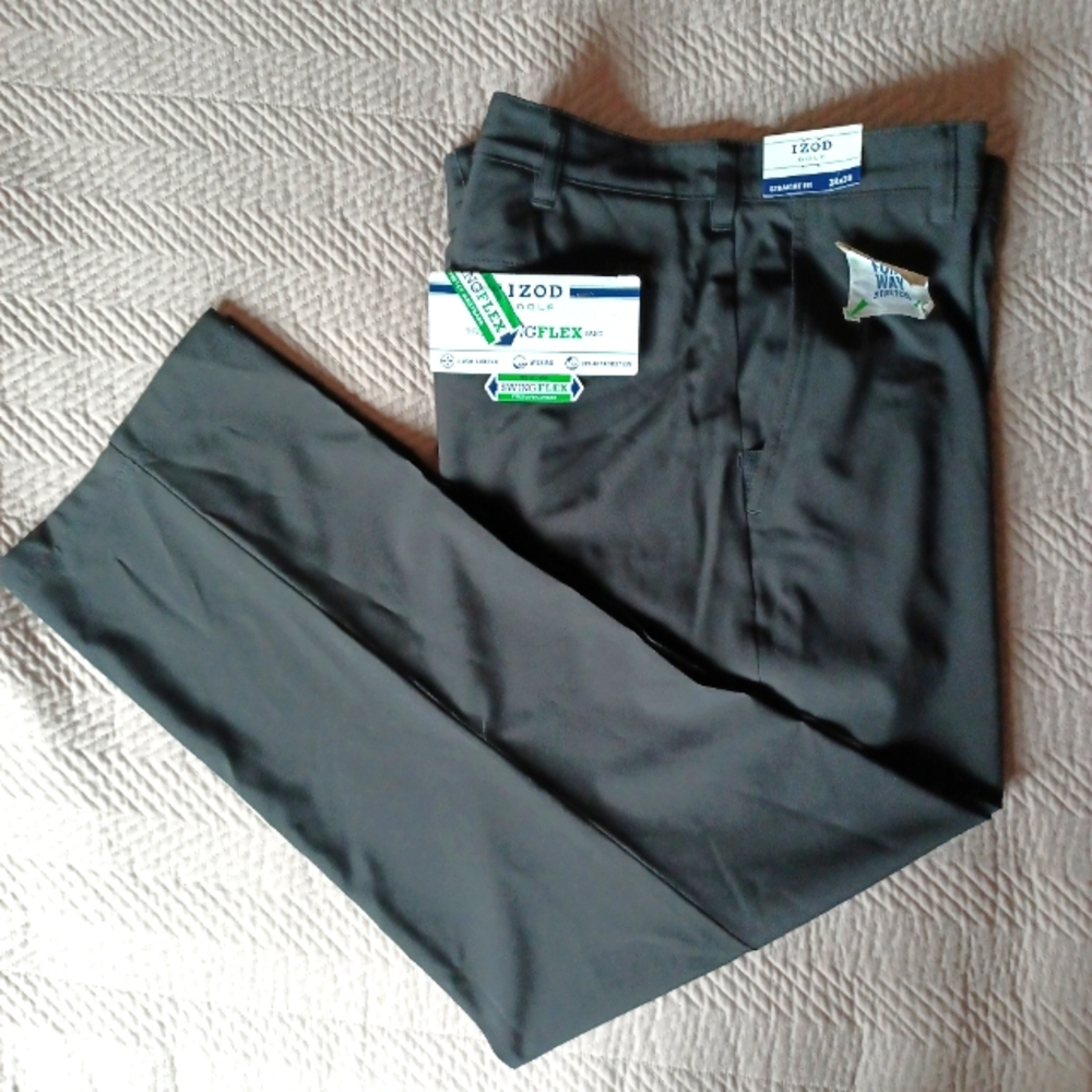 NWT | 2 for$56 | IZOD | Black Golf Straight Fit Pant 34W 30L ⛳